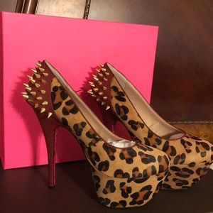 Betsy Johnson Grace Leopard Platform Heels